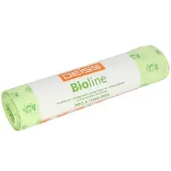 DEISS BIOLINE Bioabfallsäcke 120 Liter ecovio® Biokunststoff 06070 , 1 Rolle = 10 Säcke