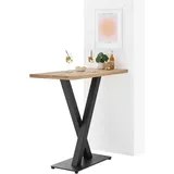 Stolkom Bartisch Duke 120 x 104 x 60 cm Eiche Massivholz geölt/Schwarz