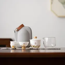 Su's Ceramic .Ocean Cliff. Reise-Teeset: 1 Schale. 1 Tasse. 3 Tassen - Tragbar