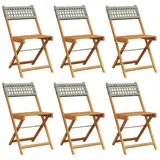 vidaXL Gartenstuhl 47 x 52,5 x 80 cm grau 6 St.