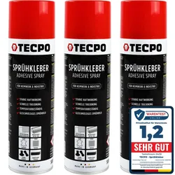 3x TECPO Sprühkleber Hochtemperatur Industriekleber, 500 ml
