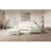 Cotta Ecksofa COTTA "Enterprise L-Form", weiß (altweiß), B:277cm H:91cm T:104cm, Softlux-Kunstleder;Luxus-Kunstleder, Sofas, Ecksofa, mit Arm- & Kopfteilverstellung, wahlweise mit Bettfunktion
