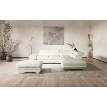 Cotta Ecksofa COTTA "Enterprise L-Form", weiß (altweiß), B:277cm H:91cm T:104cm, Softlux-Kunstleder;Luxus-Kunstleder, Sofas, Ecksofa, mit Arm- & Kopfteilverstellung, wahlweise mit Bettfunktion