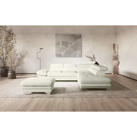 Cotta Ecksofa COTTA "Enterprise L-Form", weiß (altweiß), B:277cm H:91cm T:104cm, Softlux-Kunstleder;Luxus-Kunstleder, Sofas, Ecksofa, mit Arm- & Kopfteilverstellung, wahlweise mit Bettfunktion