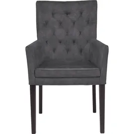 Home Affaire "Colorado", grau (anthrazit, wenge), B:60cm H:94,5cm T:60cm, Polyester, Stühle, Beine aus massiver Buche, wengefarben lackiert