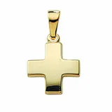 Adelia ́s Kettenanhänger Kreuzanhänger 333 Gold (8K), Goldanhänger Kreuz goldfarben