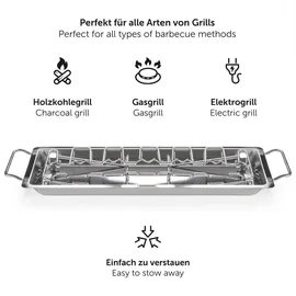 Everbrent Hähnchenschenkel Halter für 12 Schenkel Edelstahl silber
