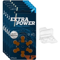 30x Extra Power Gr. 312 Blister Hörgerätebatterien PR41 Braun 24607 + Aufbewahrungsbox