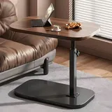 C-Form Beistelltisch Höhenverstellbar 43-72cm,Modern Mobiler Kaffeetisch Holz Couchtisch Side Table für Wohnzimmer für Wohnzimmer Bett Sofa (Braun) - Braun