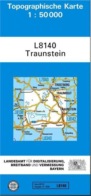 Tk50 / Topographische Karte Bayern Traunstein - Breitband und Vermessung  Bayern Landesamt für Digitalisierung  Karte (im Sinne von Landkarte)