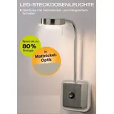 Trango 2605 LED Steckdosen-Wandleuchte, Leselampe, Nachtlicht, Küchenlampe inkl. 1x 5W LED Modul 3000K Warmweiß drekt 230V mit Ein-/Ausschalter Orientierungslampe Steckdosenleuchte Nachtlampe