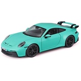 BBURAGO Porsche 911 GT3 (2021): Modellauto im Maßstab 1:24, Türen beweglich, grün (18-21104G)