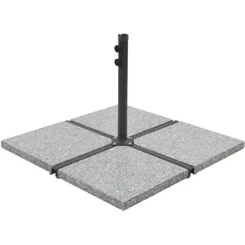 vidaXL Schirmständer Granit 25 kg Quadratisch Grau