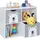 Relaxdays Kinderregal Bär 60 x 48 x 24,5 cm MDF weiß/grau