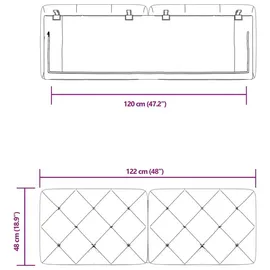vidaXL Kopfteil-Kissen Schwarz 120 cm Samt