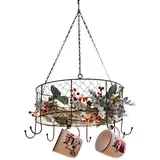 Dekoleidenschaft Kräuterkrone Nostalgie Hängekorb Ø 35 cm grau