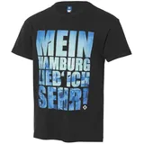 Hamburger SV HSV T-Shirt Shirt ** Stadt ** schwarz (DE/NL/SE/PL, Alphanumerisch, M, Regular, Regular, Schwarz) - M