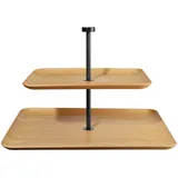 ASA Selection Etagere GRANDE, H 25 cm - Braun - Schwarz - Weidenholz - Eisen - eckig - 2 Etagen