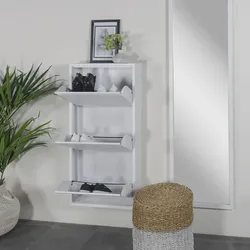 Schuhschrank SPINDER DESIGN "Billi", weiß, B:50cm H:103cm T:15cm, Metall, Schränke, Metall, Breite 50 cm