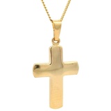 HOPLO Kreuzanhänger Anhänger Kreuz mit massiver Goldkette 1,1 mm 333-8 Karat Gold, Made in Germany 45 cm