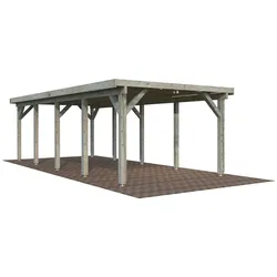 Einzelcarport PALMAKO "Karl", grau (hellgrau), Carports