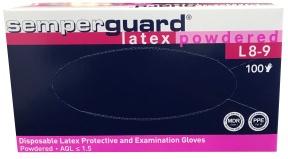 Semperguard® Einmalhandschuhe, Latex, gepudert, Farbe: weiß, 1 Packung = 100 Stück, Größe L