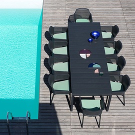 Nardi Rio Ausziehtisch 210 x 85 x 76 cm dunkelgrau