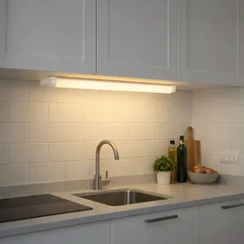 GLOBO LED Unterbauleuchte Küche Regalleuchte Küchenlampe IP65 Unterbaulampe 55 cm, weiß, 15w 1650lm Warmweiß, Lxbxh 55x5,3x3,7, 2er Set