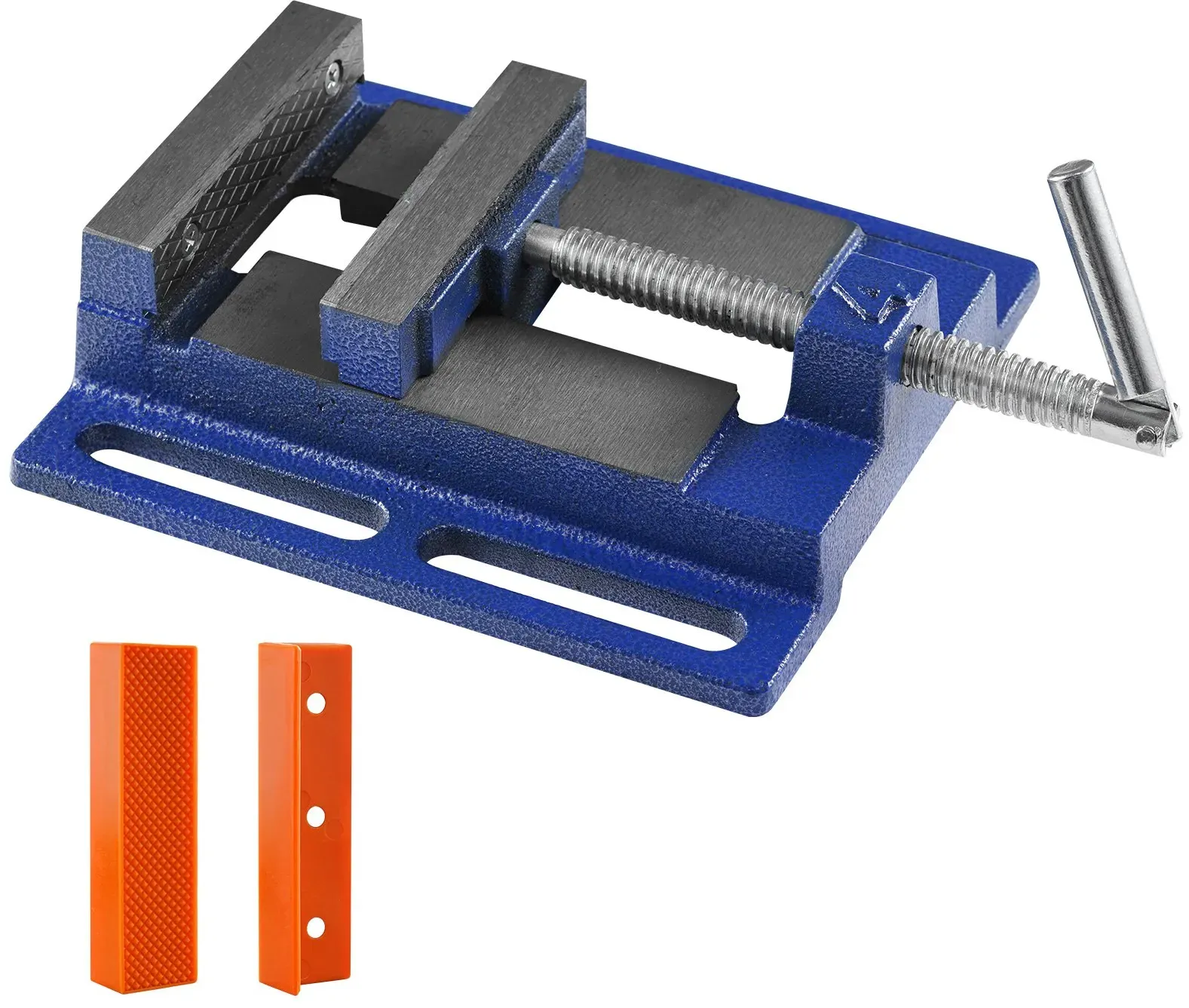 VEVOR Schraubstock 110mm Max.Öffnung Maschinenschraubstock aus Gusseisen pulverbeschichtet Parallelschraubstock 7KN Spannkraft 21mm Spanntiefe Ideal für Fräsmaschine Bohrmaschine Hobelmaschine