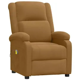 vidaXL Massagesessel 342418 Samt 93 x 98 x 93 cm Braun mit verstellbarer Rückenlehne und Massagefunktion