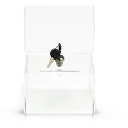 Spendenbox Acryl mit Schilderhalter & Schloß