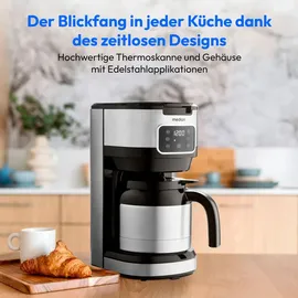 Medion Kaffeemaschine mit Thermoskanne und Timer (Filtermaschine, 10 Tassen, 1,25 Liter, 900 Watt, Timer Zeitschaltuhr, Antitropf, Display, MD11019)