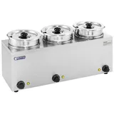 Royal Catering Bain Marie Rund Speisenwärmer Wasserbad Suppenstation Warmhalter 3 Behälter
