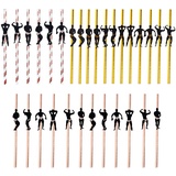 30er Pack Junggesellinnenabschied Deko Strohhalme Junggesellinnenabschied Strohhalme Cocktail Strohhalme Striptease Gold Strohhalme Cocktail Strohhalme für Party Dekoration Mädchen Brautdusche