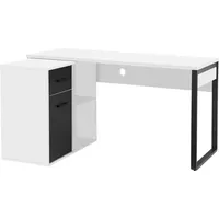 PLACES OF STYLE Eckschreibtisch »Moid, Computertisch, Kabeldurchlass, mit Regalfächern,«,