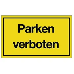 Hinweiszeichen Parken verboten L250xB150mm gelb schwarz Ku.