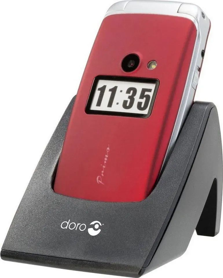 Doro Primo 413 Klapphandy (6,1 cm/2,4 Zoll, 2 MP Kamera) rot 