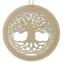 Saraswati Mobile Ornament Baum des Lebens 10 cm Holz
