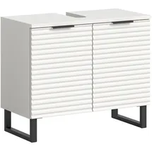 xonox.home Waschbeckenunterschrank Riff Weiß Nachbildung 59 cm x 70 cm x 34 cm