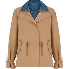 Freshlions Trenchcoat FRESHLIONS "Zelda", Damen, Gr. M, braun (camelfarben), 100% Baumwolle, unifarben, normal, Mäntel, mit stilvollem Reverskragen