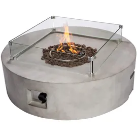Teamson Home Propangas-Feuerstelle Ø 107 cm Grau