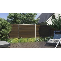 WPC Zaunset Mölln 179 x 176 cm - Sichtschutzzaun aus WPC, Beige – moderner Gartenzaun für Terrasse & Garten - Zaun für Grundstück