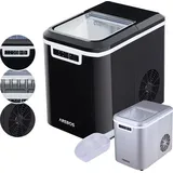Arebos Eiswürfelmaschine Schwarz | 12 kg/24 h, 2 Eiswürfelgrößen, 2,2 L Tank - Schwarz