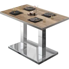 GGM Möbel Bistrotisch 120 x 70 x 75 cm Braun/Rot/Weiß