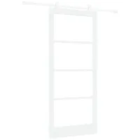 vidaXL Schiebetür ORKDAL Weiß 93 x 211 cm Massivholz Kiefer und Glas 3332066