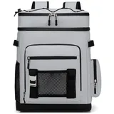 Agger Freizeitrucksack Kühlrucksack,Isoliertasche leicht und wasserdicht, eeignet für Strandausflüge,Camping,Reisen, Angeln und andere Anlässe. grau