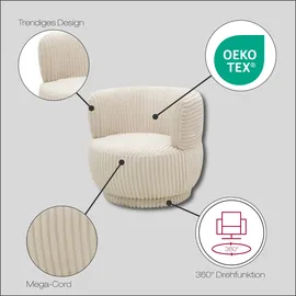 DOMO collection Sessel »Bruges, Loungesessel mit Drehfunktion«, beige
