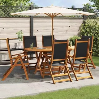 vidaXL Garten-Essgruppe 7-tlg. braun klappbar 41748