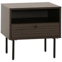 Mendler Nachtschrank HWC-N78 50 x 40 x 50 cm Dunkelbraun