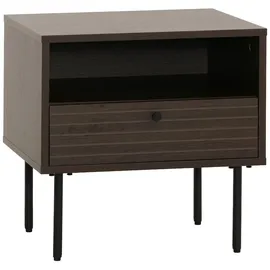 Mendler Nachtschrank HWC-N78 50 x 40 x 50 cm Dunkelbraun